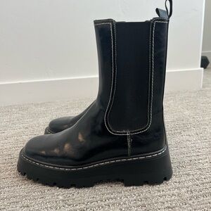 Black Chunky Chelsea Boots
